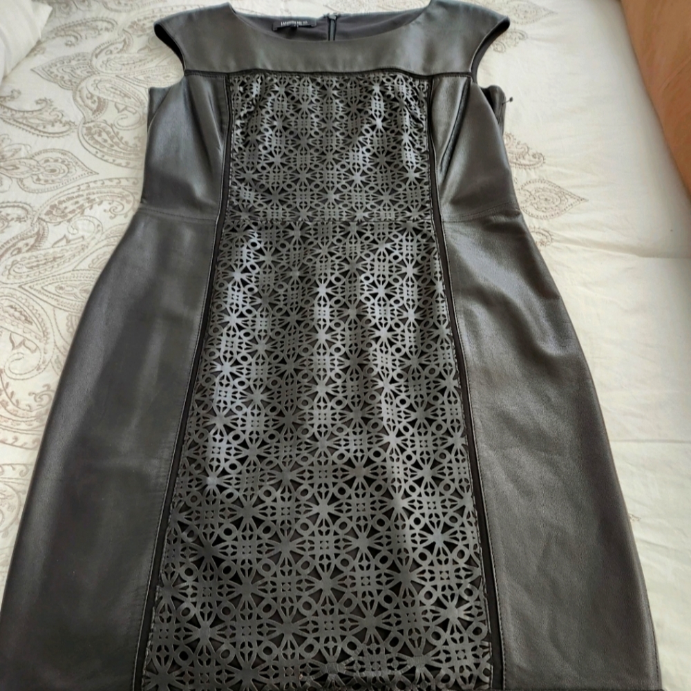 Lafayette 148 100% Leather Sheath Dress